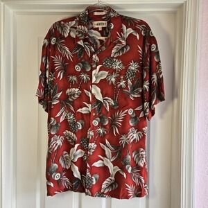 Campia Moda Hawaiian Shirt Rayon Tropical Men's Size M Button Up‎ Vintage